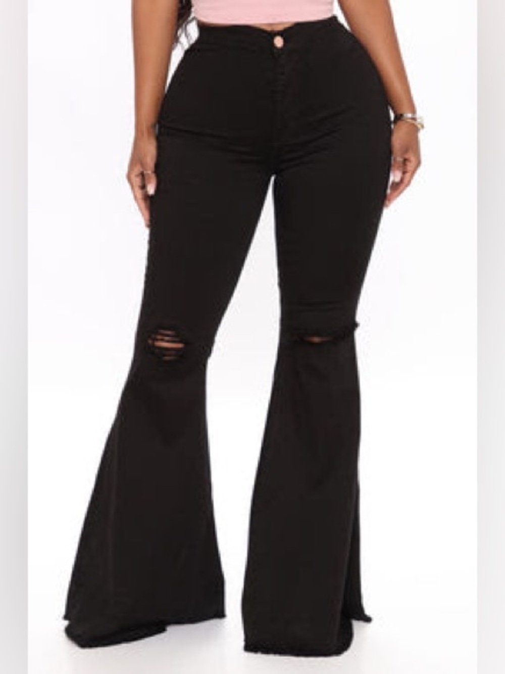 Fashion Nova Mystery Solved Extreme Bell Bottom Jeans - Black, 2X